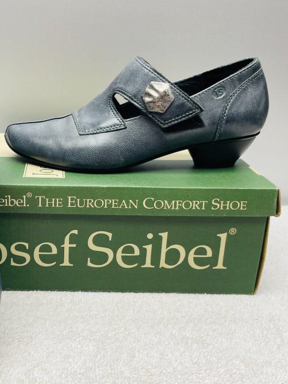 EUC Josef Seibel "Tina" Goat Grey Leather Comfort Pumps, European Chic